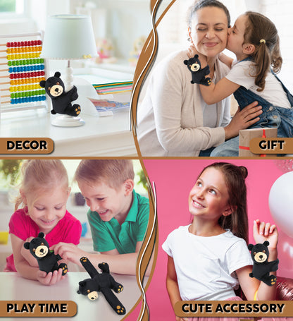 SLAP BRACELET PLUSH - BLACK BEAR