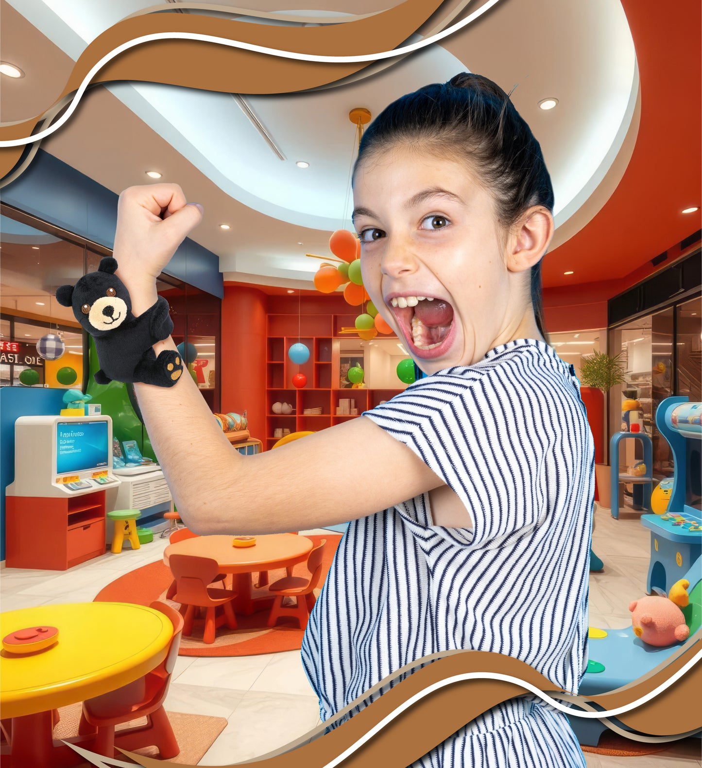 SLAP BRACELET PLUSH - BLACK BEAR
