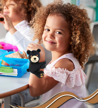 SLAP BRACELET PLUSH - BLACK BEAR