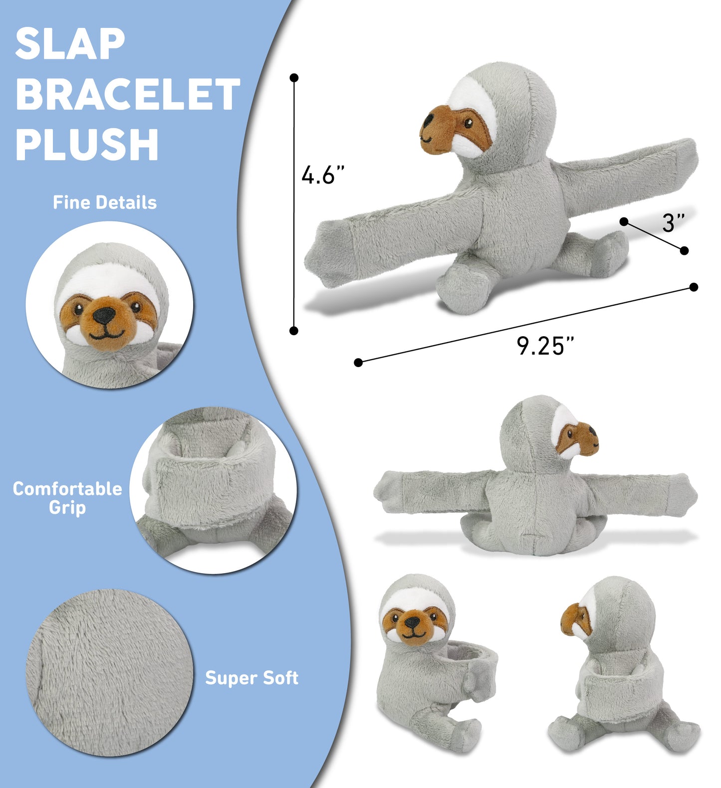 SLAP BRACELET PLUSH - SLOTH