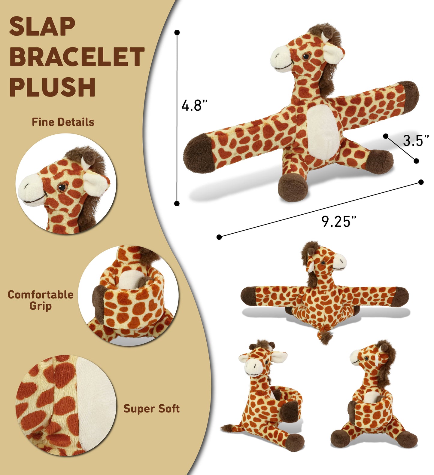 SLAP BRACELET PLUSH - GIRAFFE