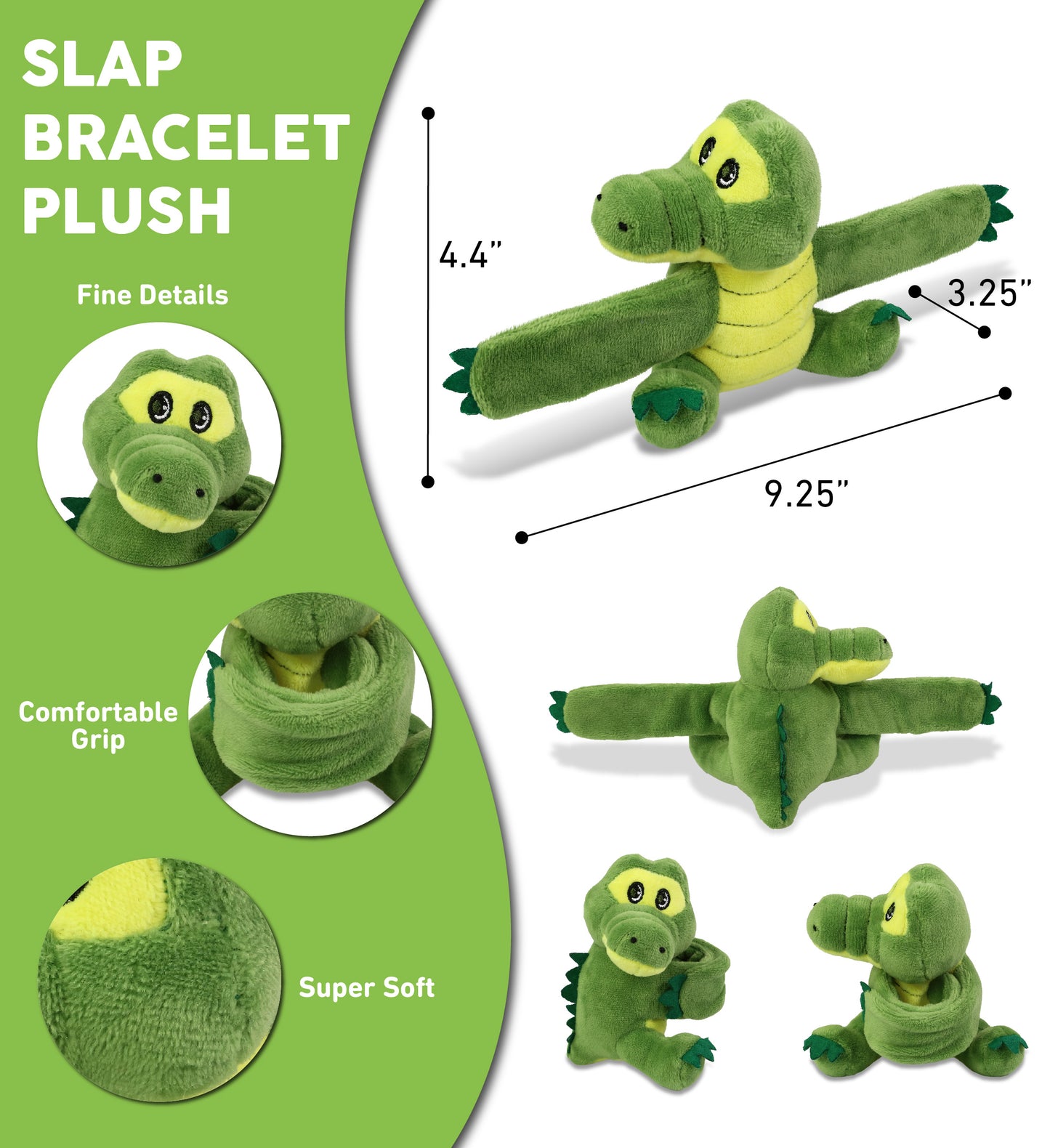 SLAP BRACELET PLUSH - ALLIGATOR