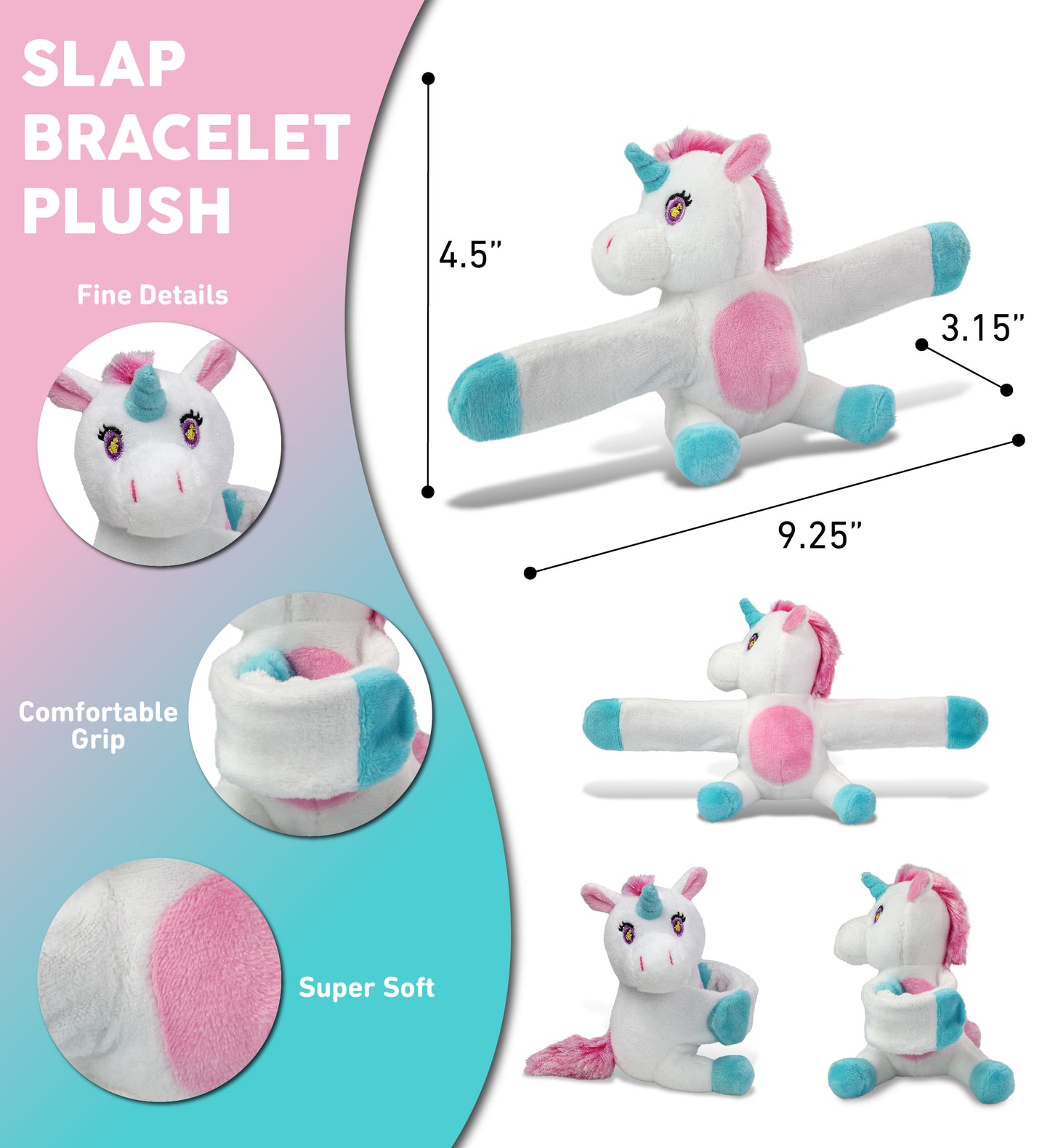SLAP BRACELET PLUSH - UNICORN