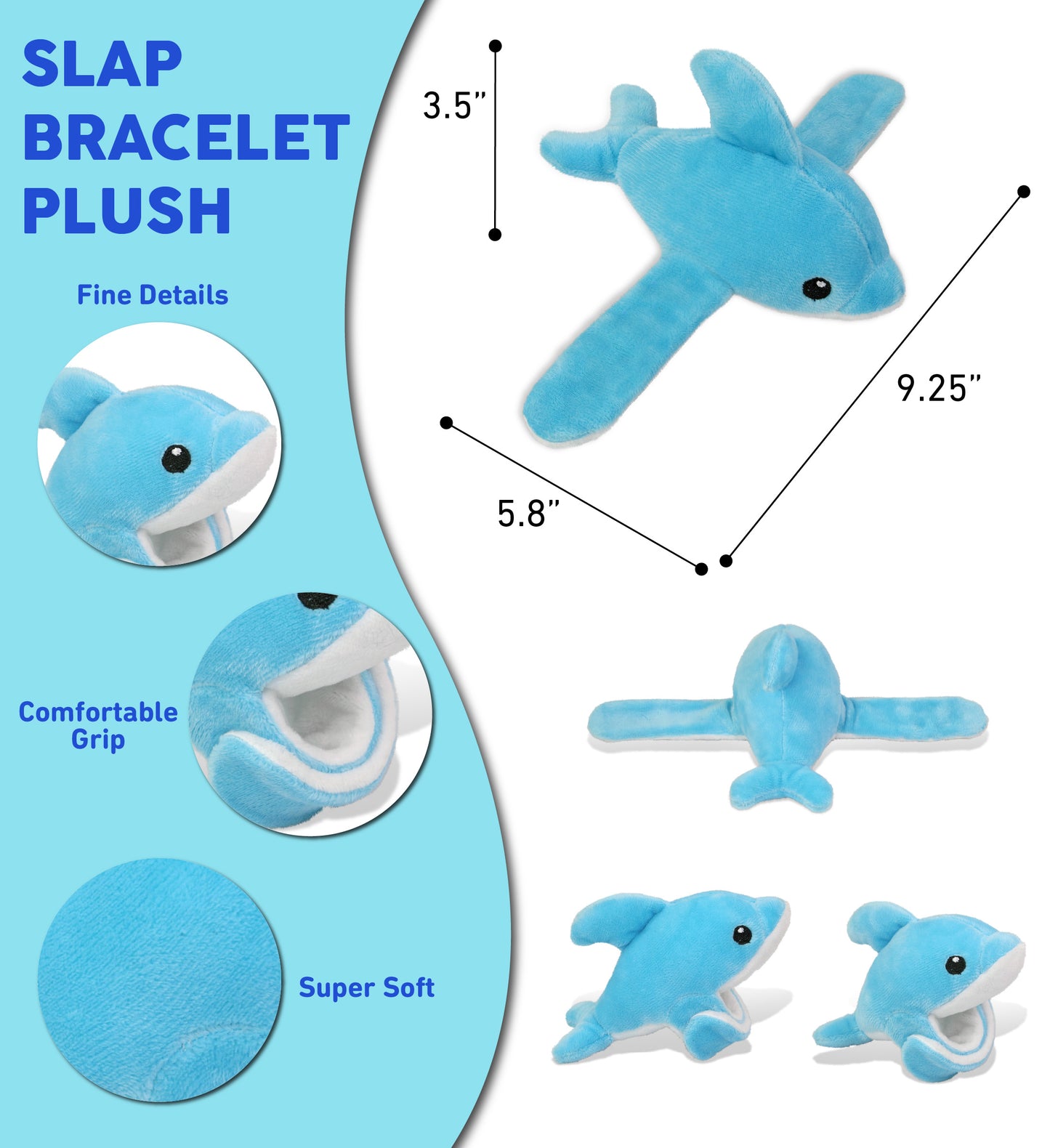SLAP BRACELET PLUSH - DOLPHIN