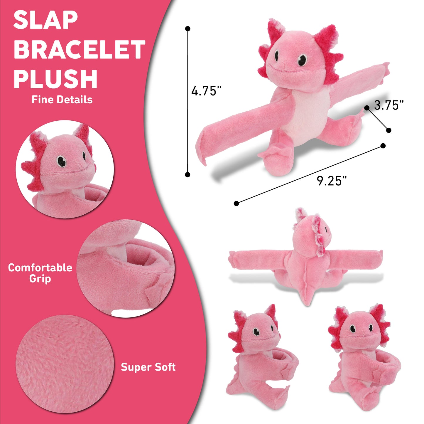 SLAP BRACELET PLUSH - AXOLOTL