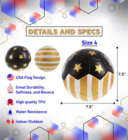 SOCCER BALL - USA FLAG - SIZE 4
