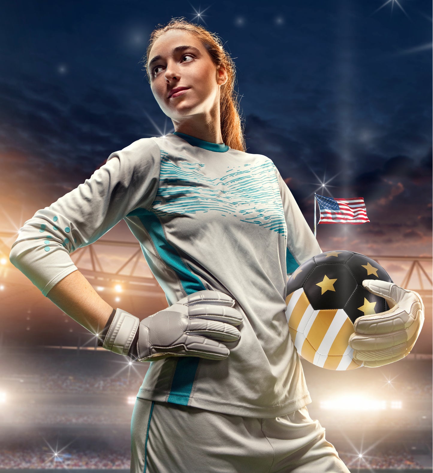 SOCCER BALL - USA FLAG - SIZE 4