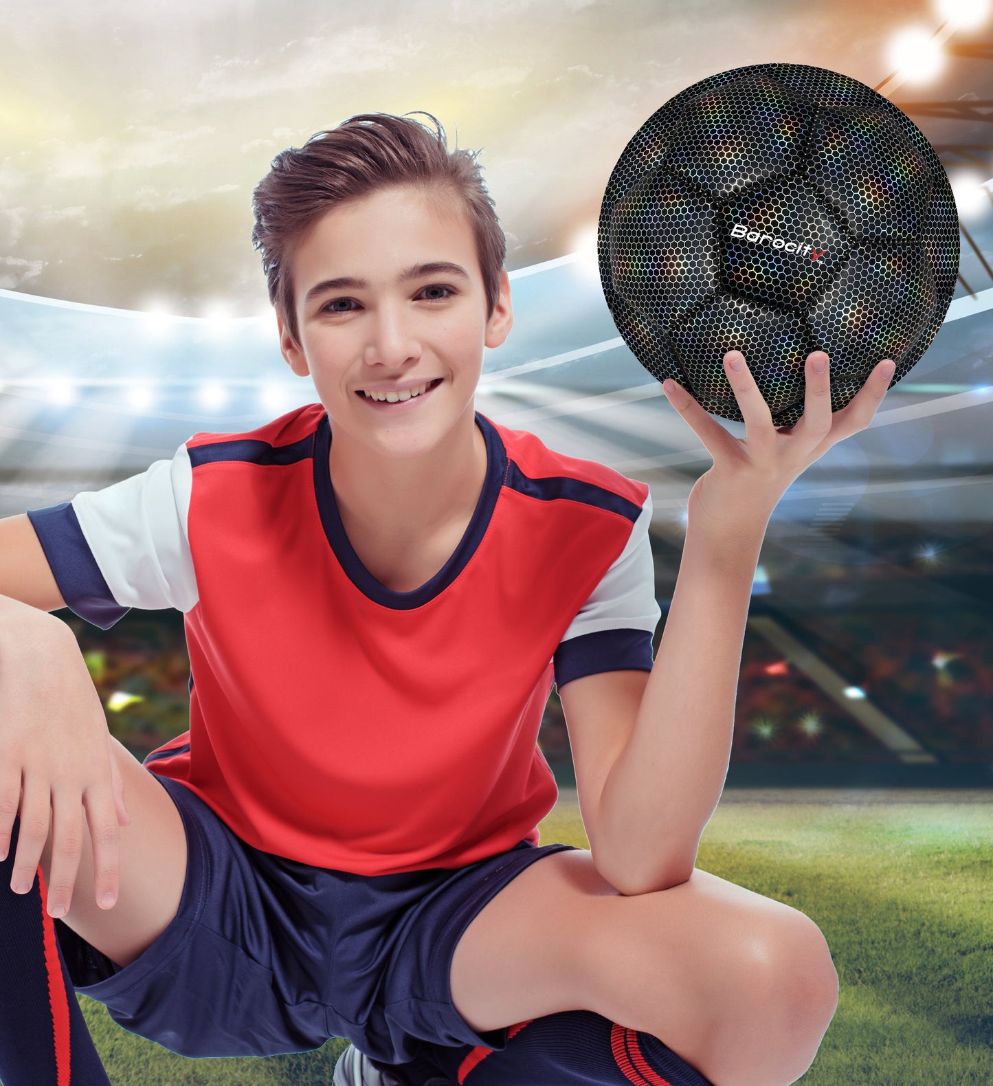 SOCCER BALL - BLACK MODERN PATTERN - SIZE 4