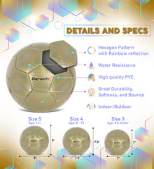 SOCCER BALL - GOLD MODERN PATTERN - SIZE 4