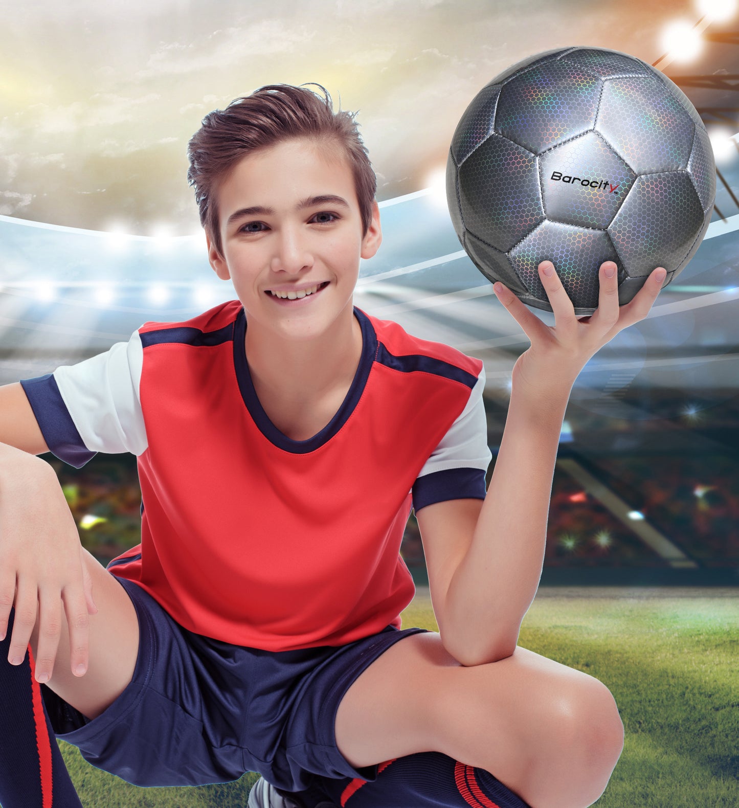 SOCCER BALL - SILVER MODERN PATTERN - SIZE 4
