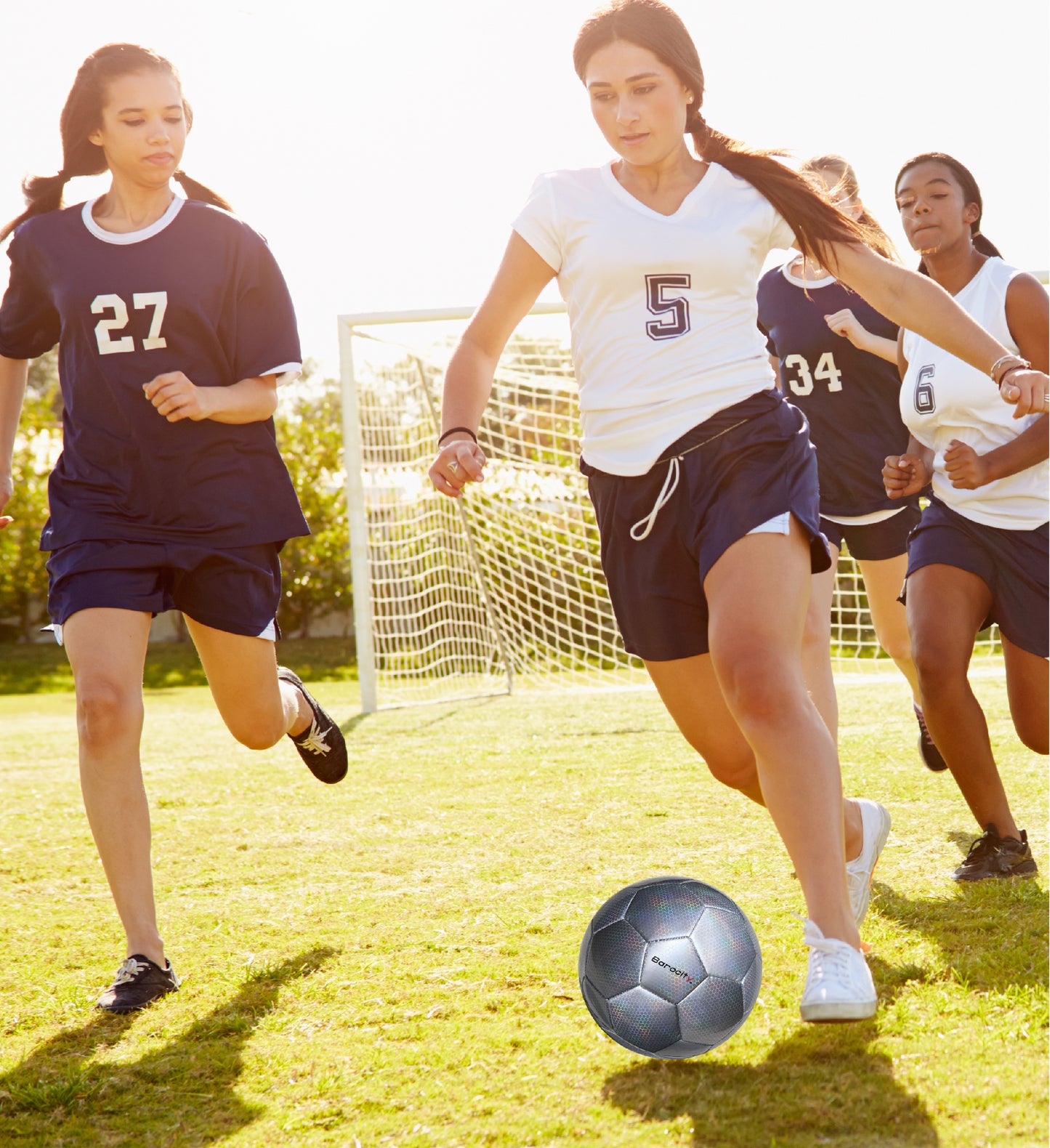 SOCCER BALL - SILVER MODERN PATTERN - SIZE 4
