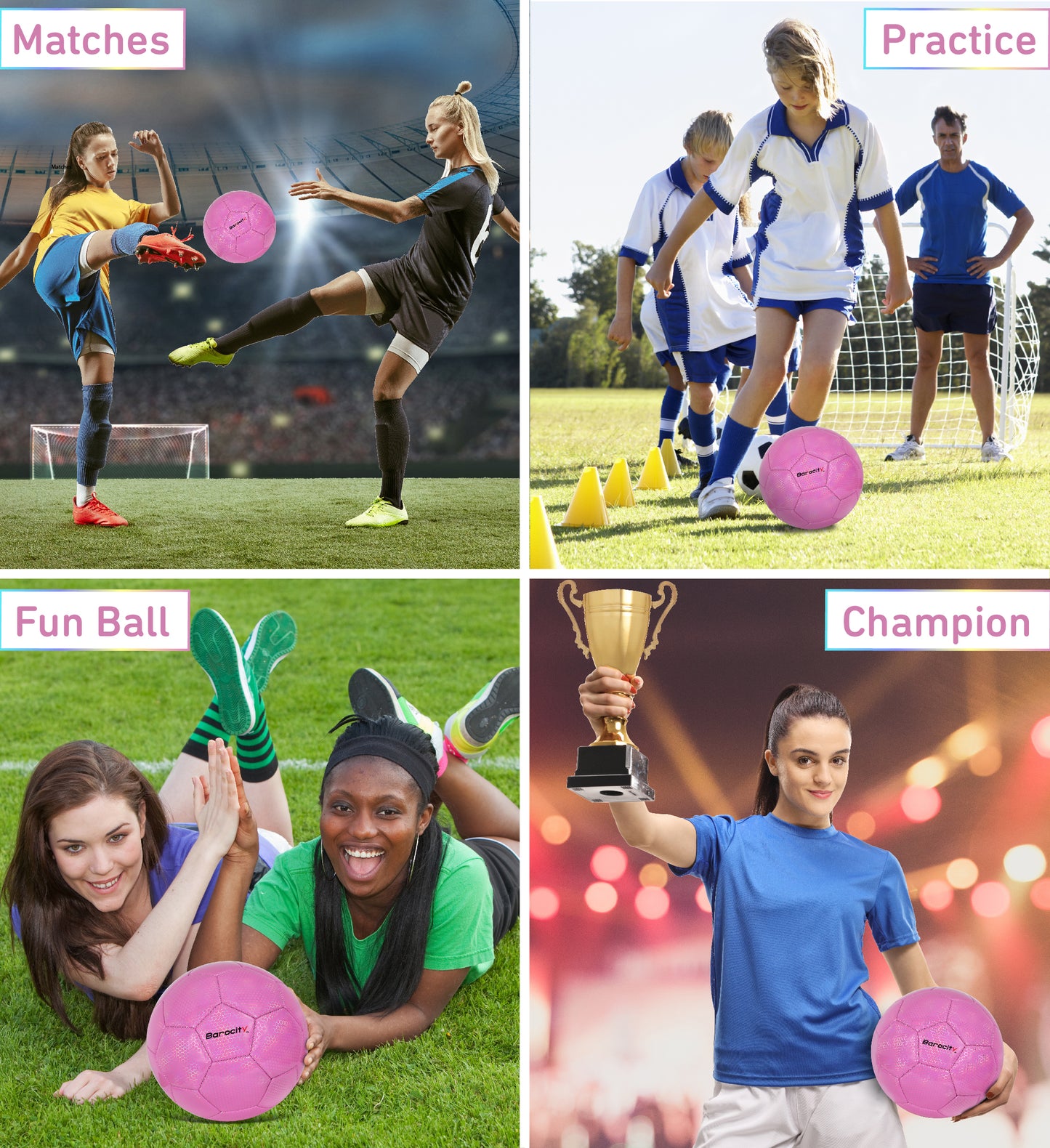 SOCCER BALL - PINK MODERN PATTERN - SIZE 5