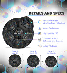 SOCCER BALL - BLACK MODERN PATTERN - SIZE 3