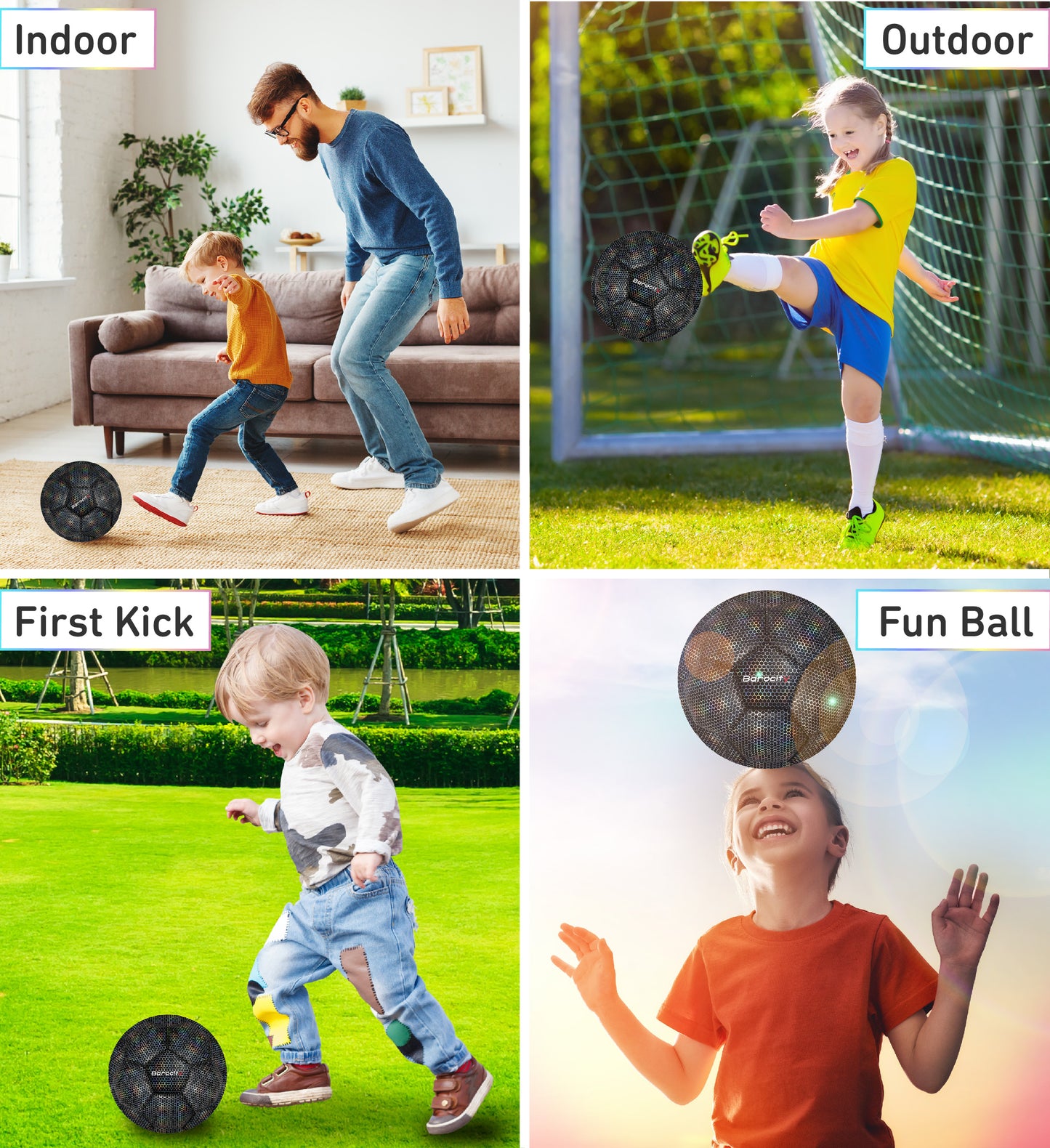 SOCCER BALL - BLACK MODERN PATTERN - SIZE 3