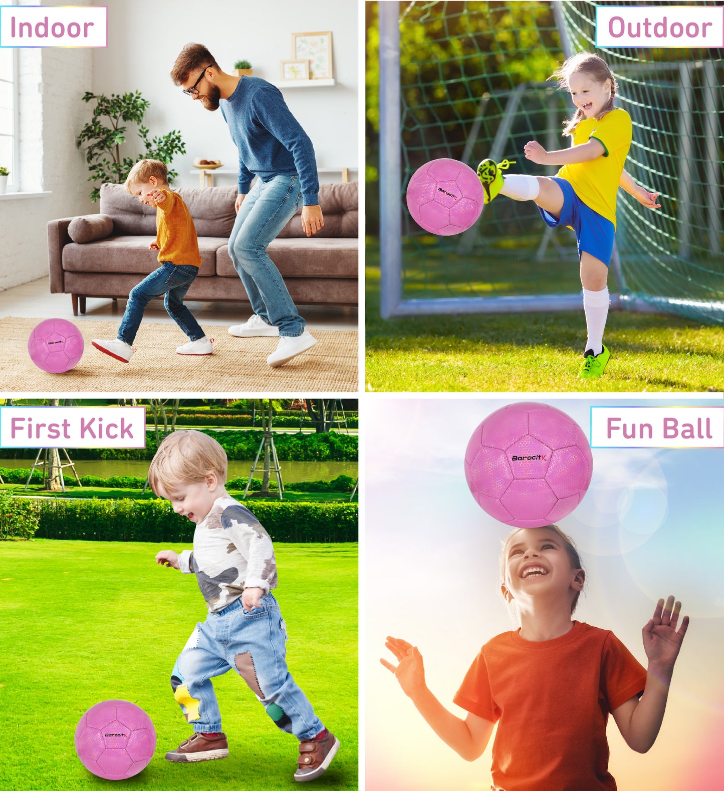 SOCCER BALL - PINK MODERN PATTERN - SIZE 3