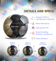 SOCCER BALL - MIX SILVER, BLACK, & GOLD MODERN PATTERN - SIZE 3