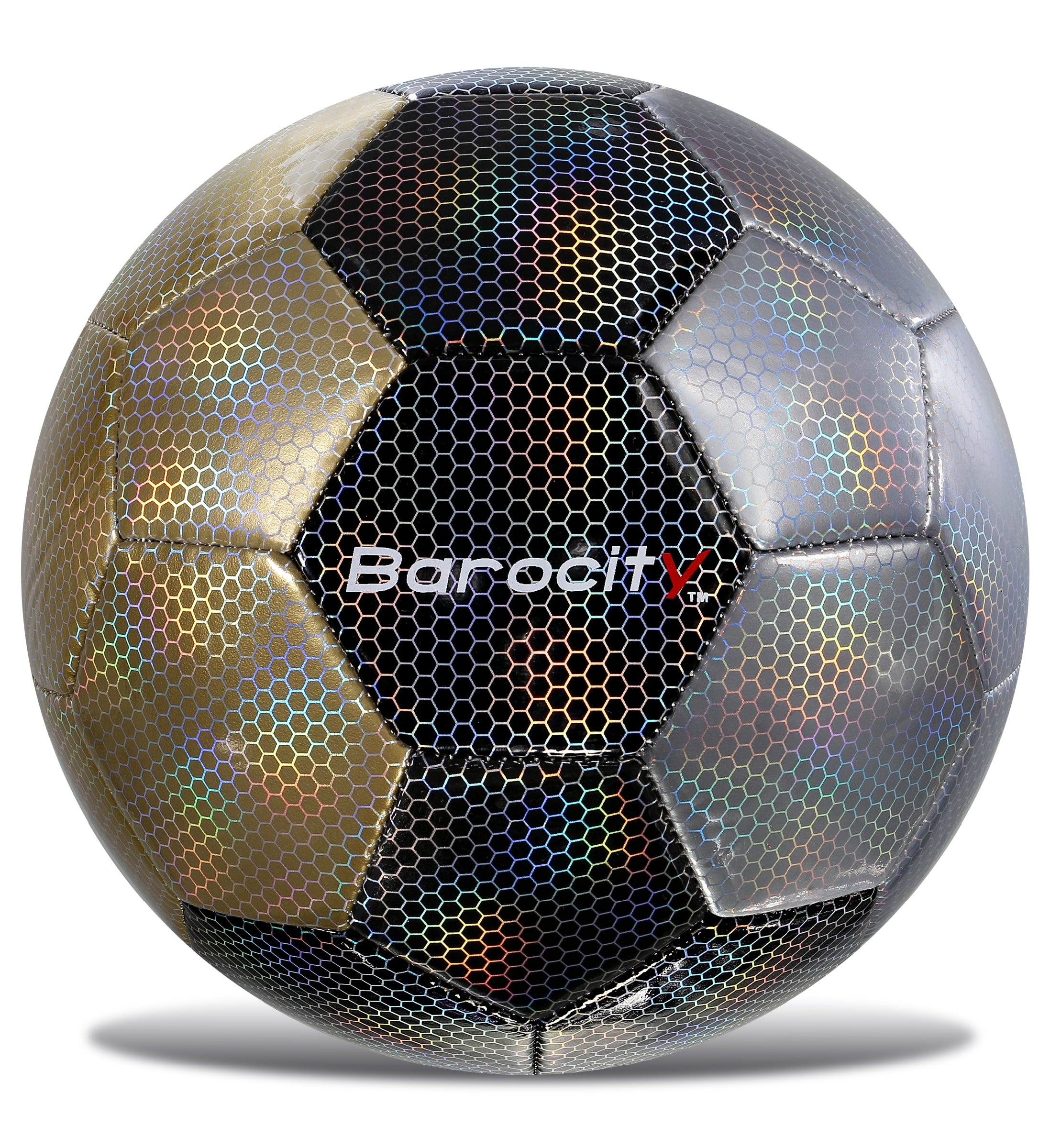 SOCCER BALL - MIX SILVER, BLACK, & GOLD MODERN PATTERN - SIZE 3