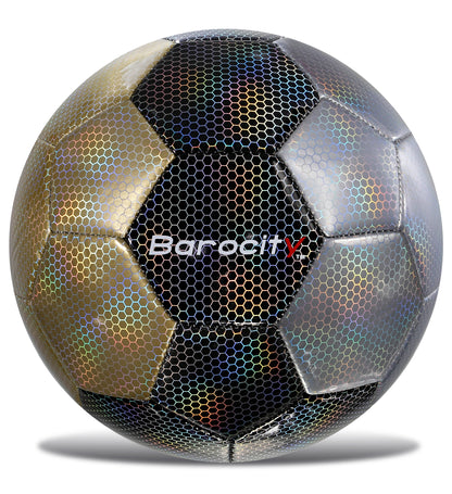 SOCCER BALL - MIX SILVER, BLACK, & GOLD MODERN PATTERN - SIZE 3