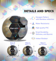 SOCCER BALL - MIX SILVER, BLACK, & GOLD MODERN PATTERN - SIZE 4