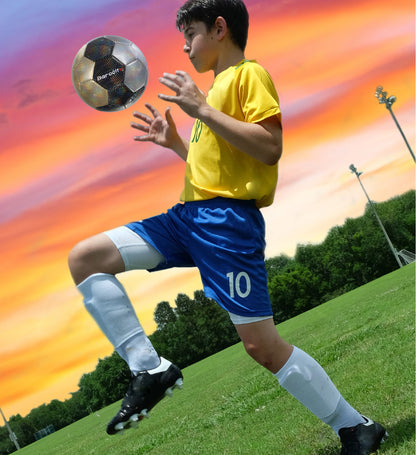 SOCCER BALL - MIX SILVER, BLACK, & GOLD MODERN PATTERN - SIZE 4