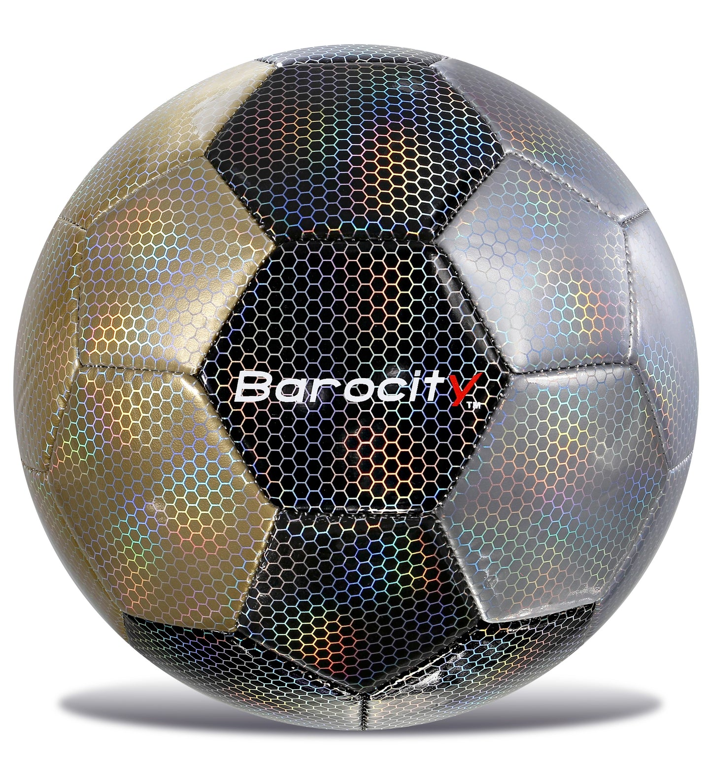 SOCCER BALL - MIX SILVER, BLACK, & GOLD MODERN PATTERN - SIZE 4