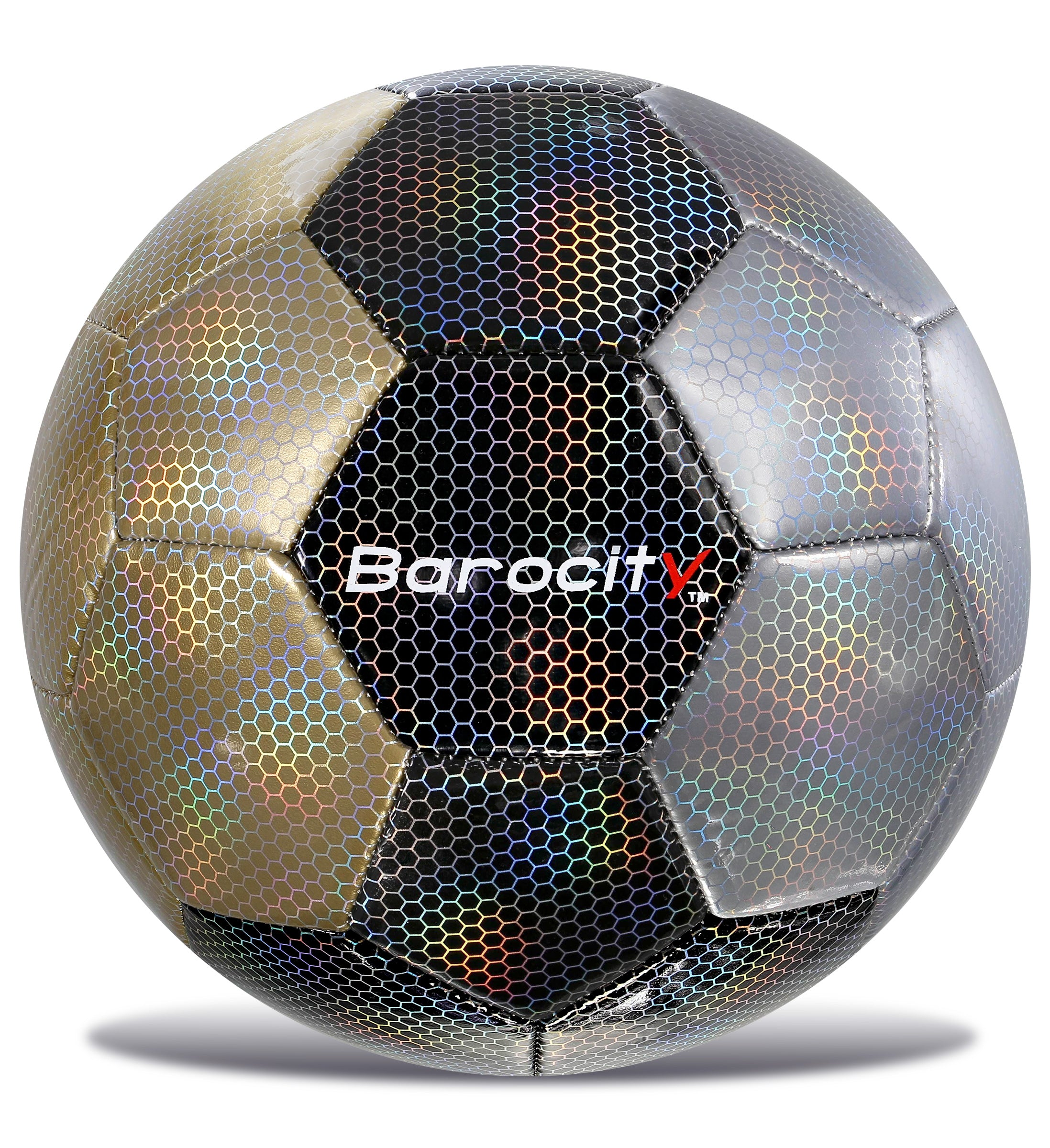 SOCCER BALL - MIX SILVER, BLACK, & GOLD MODERN PATTERN - SIZE 4