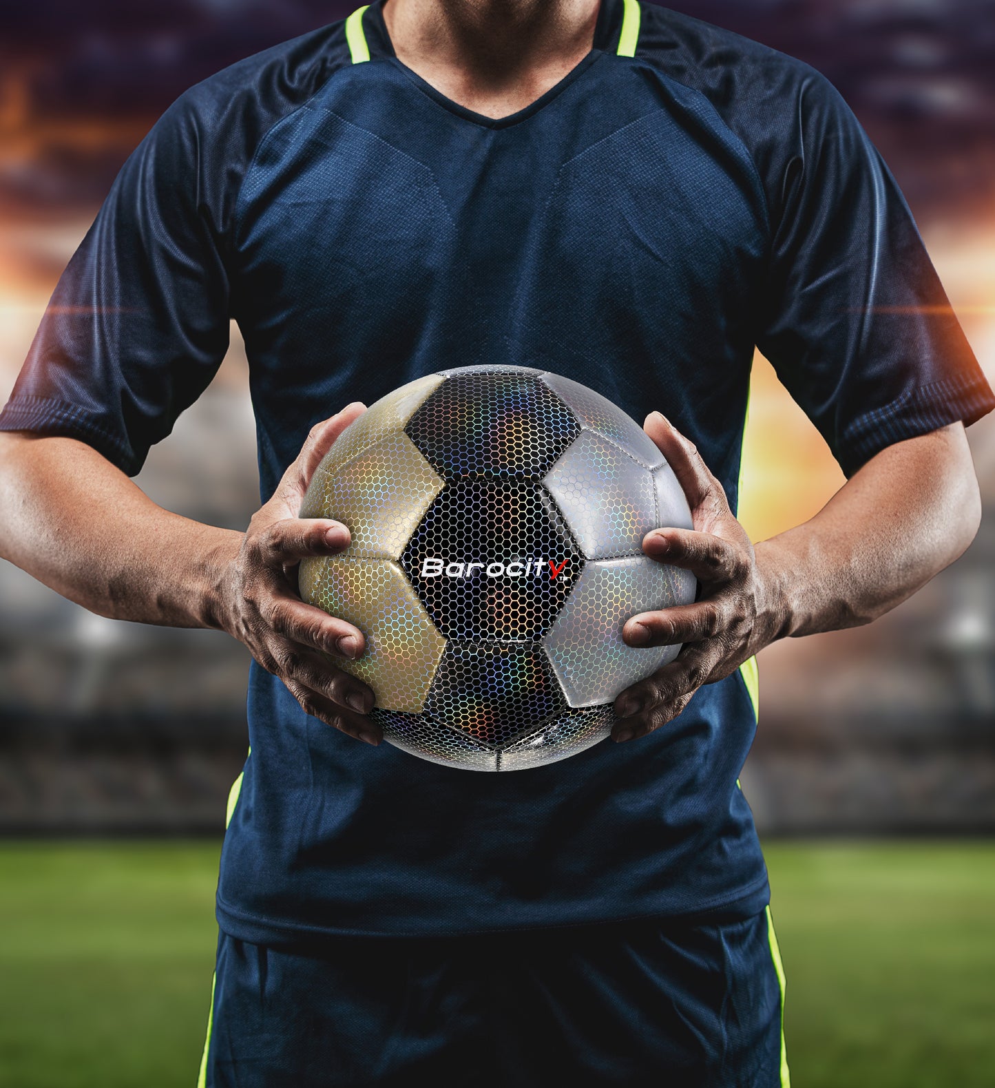 SOCCER BALL - MIX SILVER, BLACK, & GOLD MODERN PATTERN - SIZE 5
