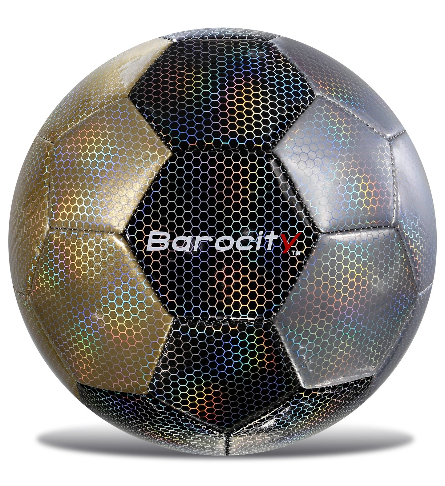 SOCCER BALL - MIX SILVER, BLACK, & GOLD MODERN PATTERN - SIZE 5