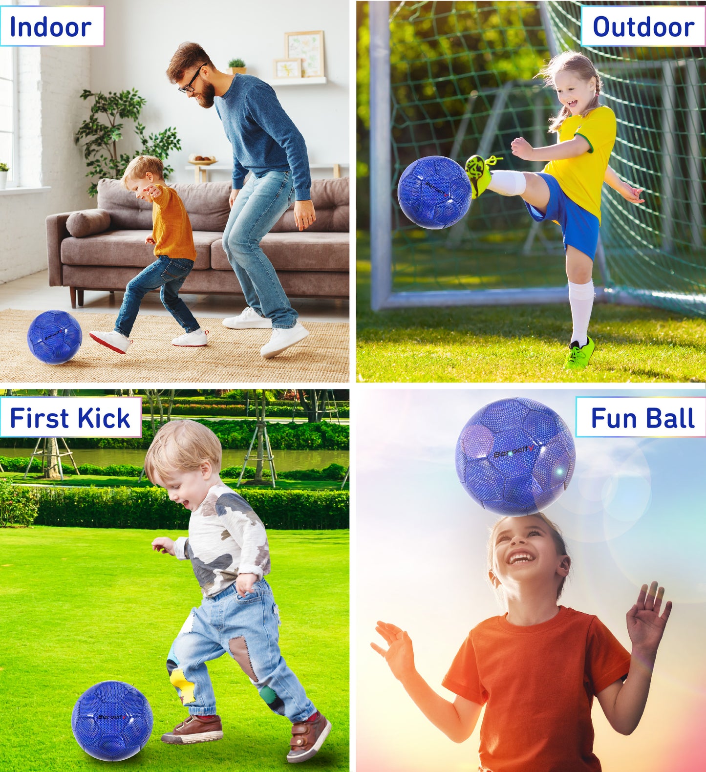 SOCCER BALL - BLUE MODERN PATTERN - SIZE 3