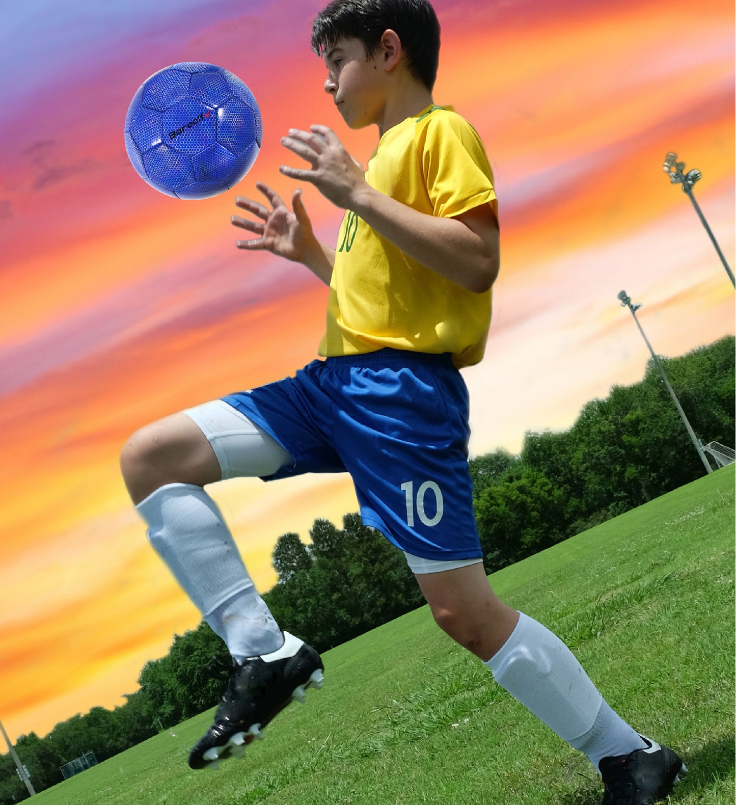 SOCCER BALL - BLUE MODERN PATTERN - SIZE 4
