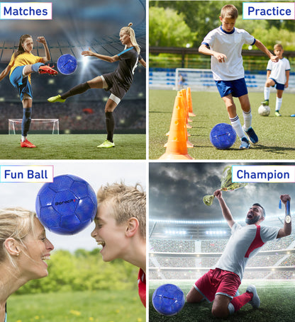 SOCCER BALL - BLUE MODERN PATTERN - SIZE 5