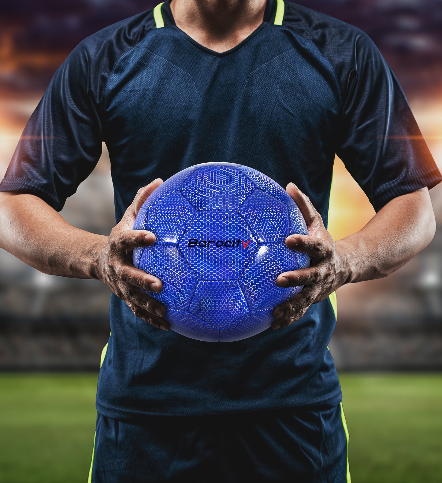 SOCCER BALL - BLUE MODERN PATTERN - SIZE 5