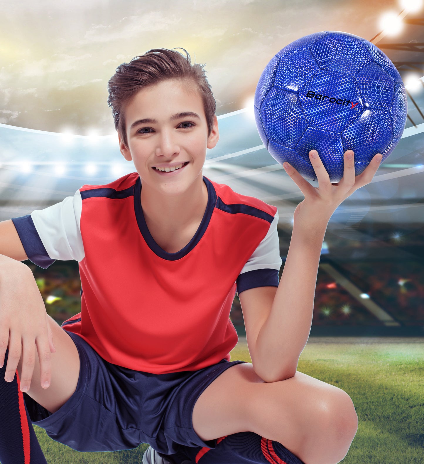 SOCCER BALL - BLUE MODERN PATTERN - SIZE 5