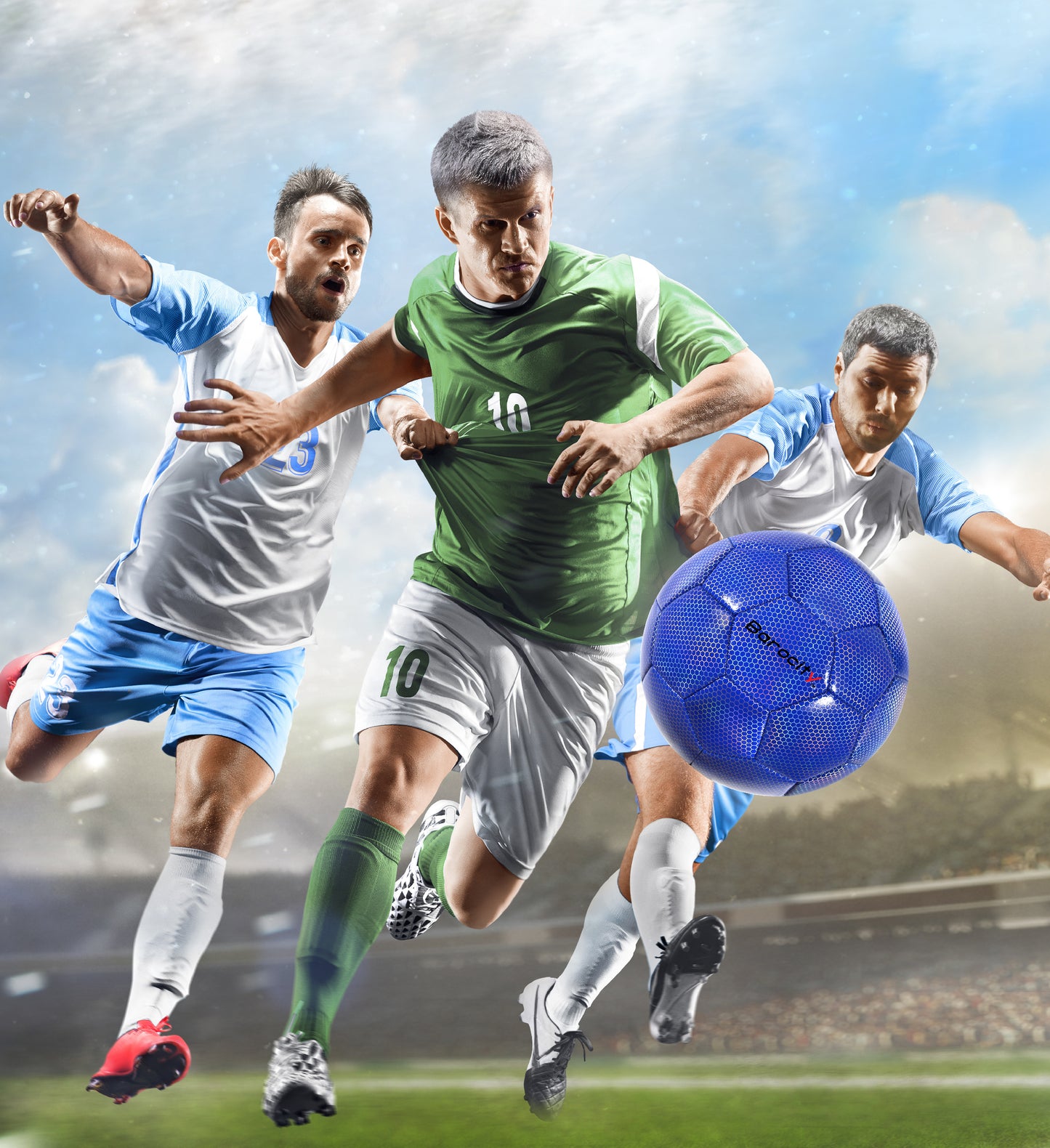 SOCCER BALL - BLUE MODERN PATTERN - SIZE 5