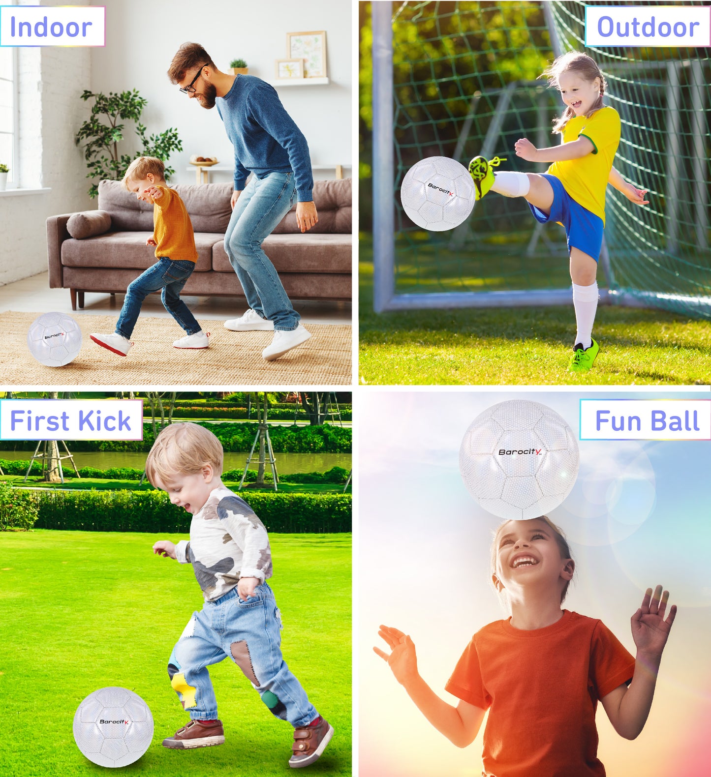 SOCCER BALL - WHITE MODERN PATTERN - SIZE 3