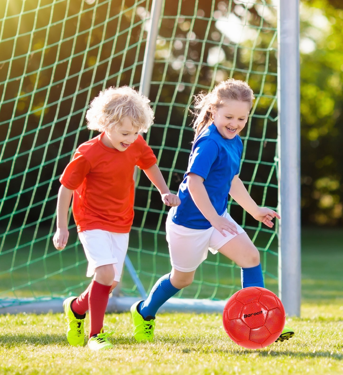 SOCCER BALL - RED MODERN PATTERN - SIZE 3