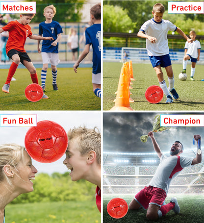 SOCCER BALL - RED MODERN PATTERN - SIZE 4