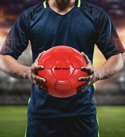 SOCCER BALL - RED MODERN PATTERN - SIZE 4