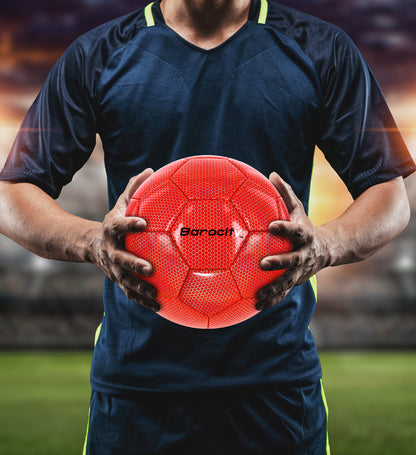 SOCCER BALL - RED MODERN PATTERN - SIZE 5