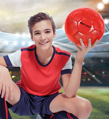 SOCCER BALL - RED MODERN PATTERN - SIZE 5