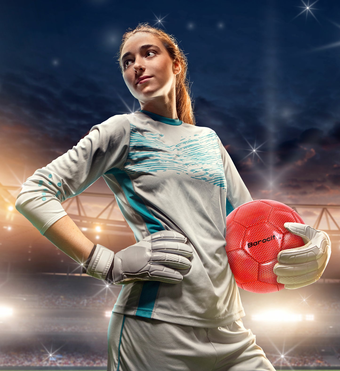 SOCCER BALL - RED MODERN PATTERN - SIZE 5