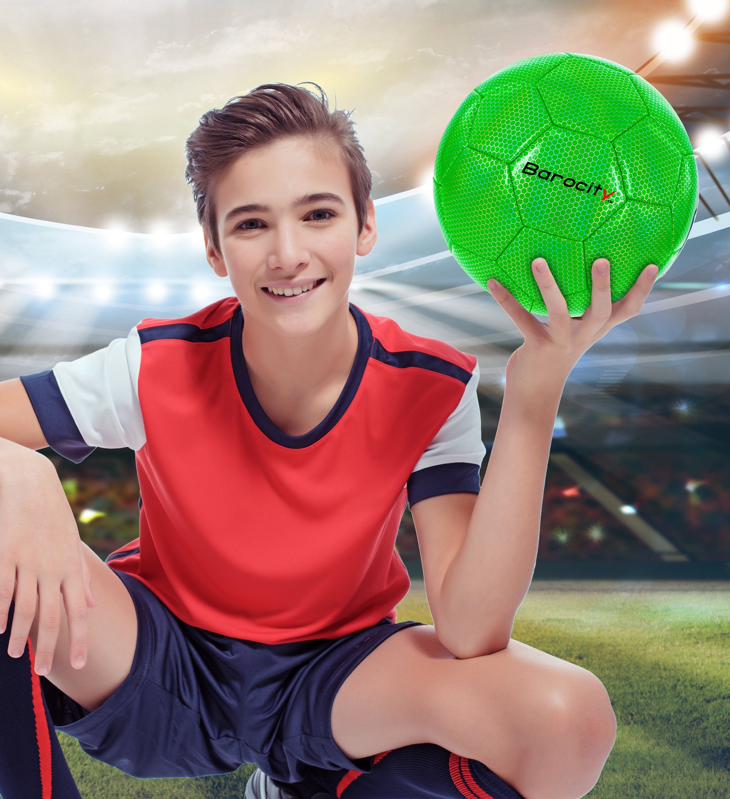 SOCCER BALL - GREEN MODERN PATTERN - SIZE 5