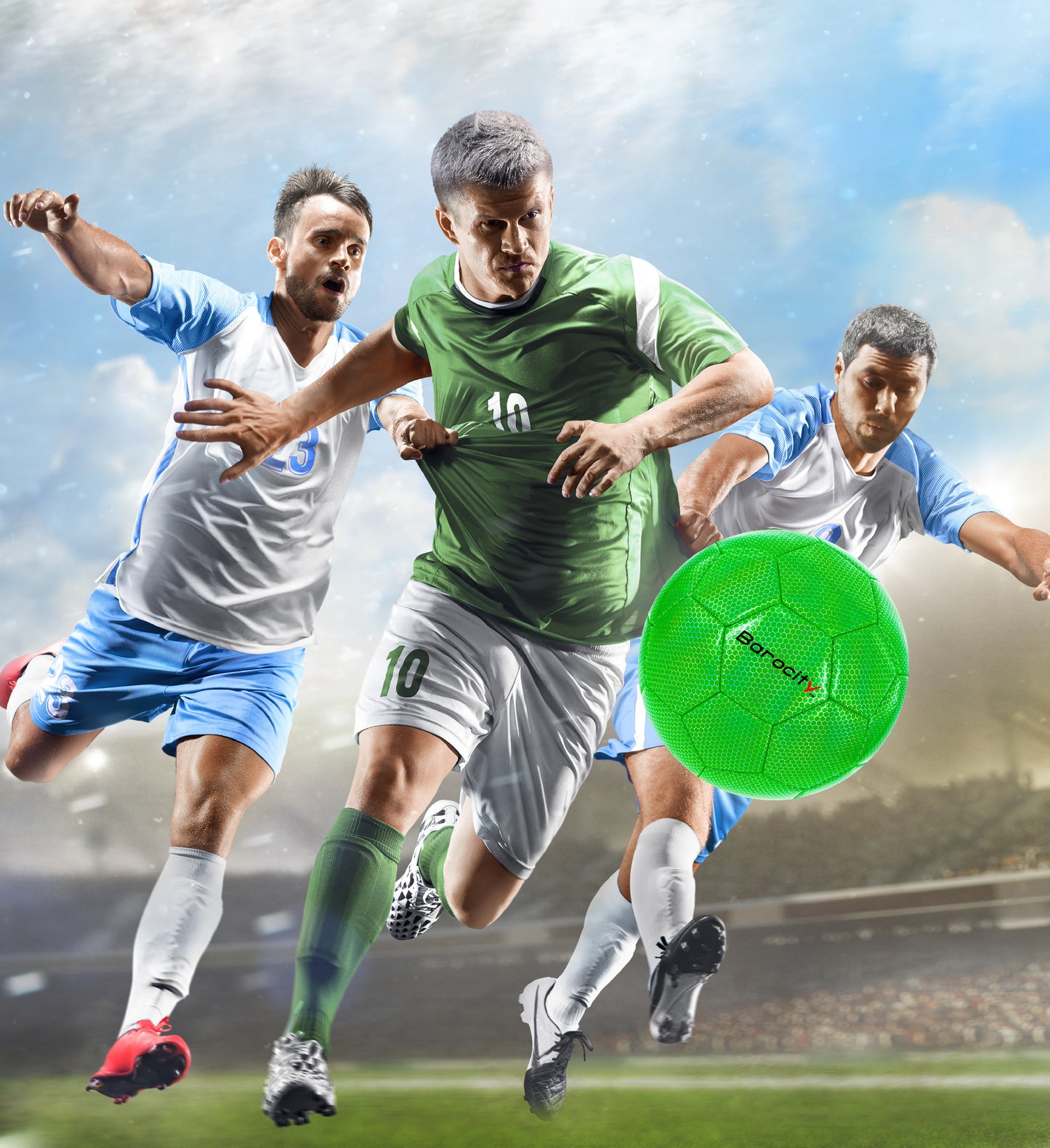 SOCCER BALL - GREEN MODERN PATTERN - SIZE 5