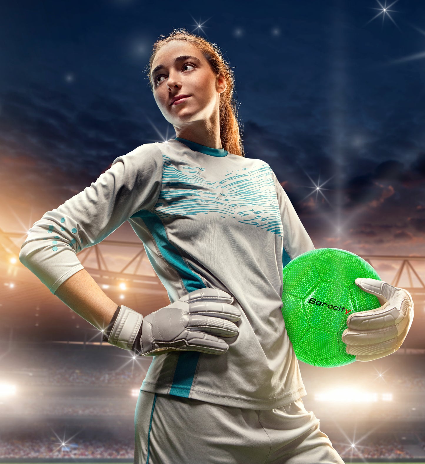 SOCCER BALL - GREEN MODERN PATTERN - SIZE 5