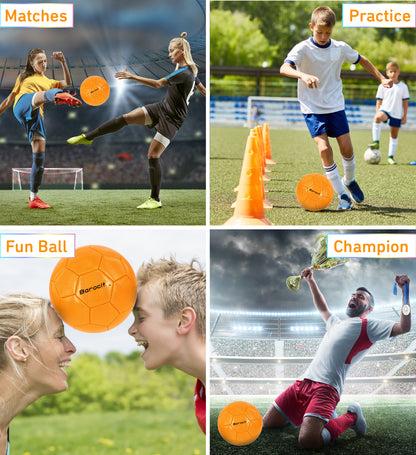 SOCCER BALL - ORANGE MODERN PATTERN - SIZE 5