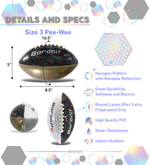 FOOTBALL - MIX SILVER, BLACK, & GOLD MODERN PATTERN - SIZE 3