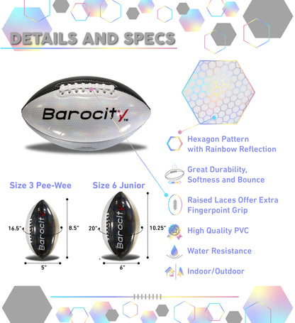 FOOTBALL - MIX SILVER, BLACK, & GOLD MODERN PATTERN - SIZE 6