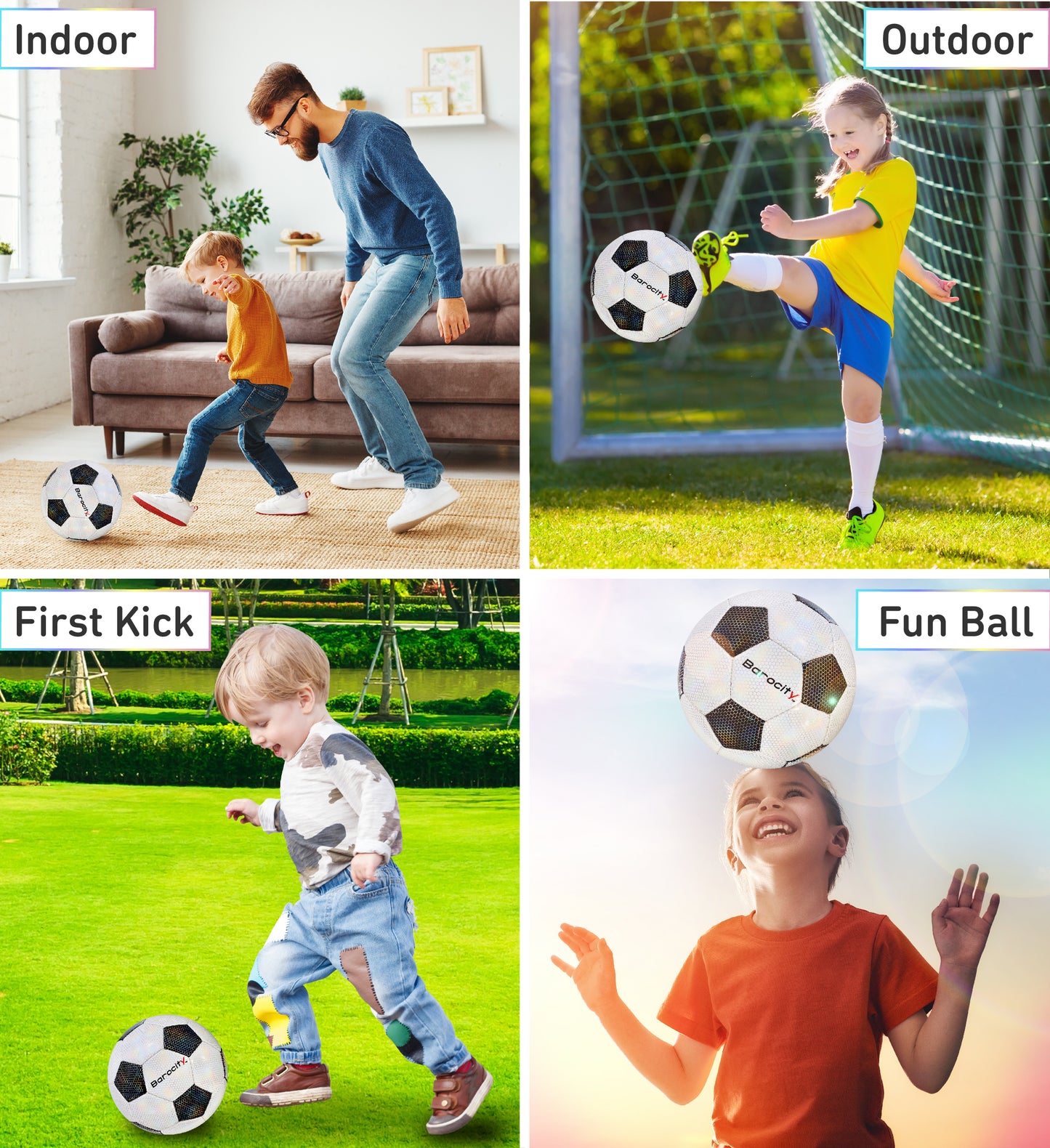 SOCCER BALL - CLASSIC BLACK & WHITE MODERN PATTERN - SIZE 3