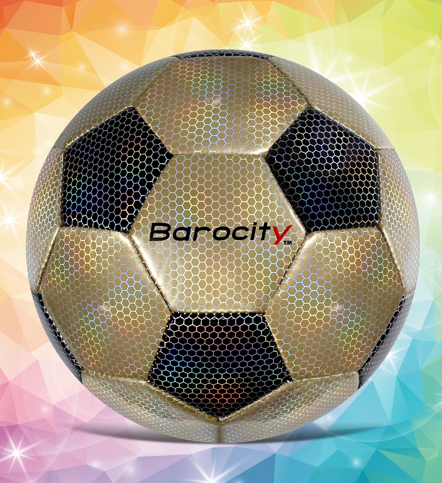 SOCCER BALL - CLASSIC BLACK & GOLD MODERN PATTERN - SIZE 3