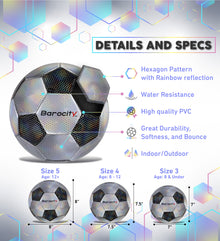 SOCCER BALL - CLASSIC BLACK & SILVER MODERN PATTERN - SIZE 3